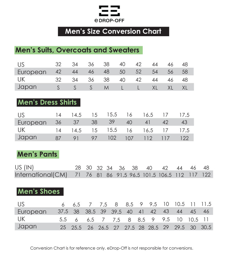 burberry mens jacket size chart